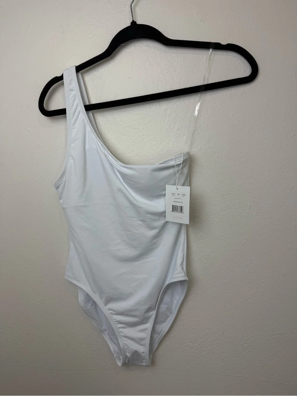 NWT Andie The Nantucket One Piece Swimsuit White One Shoulder Size Small